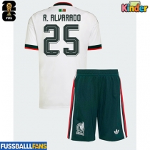 Mexiko Roberto Alvarado #25 Auswärts Trikotsatz Kinder EM 2024 Kurzarm (+ Kurze Hosen)